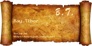 Bay Tibor névjegykártya